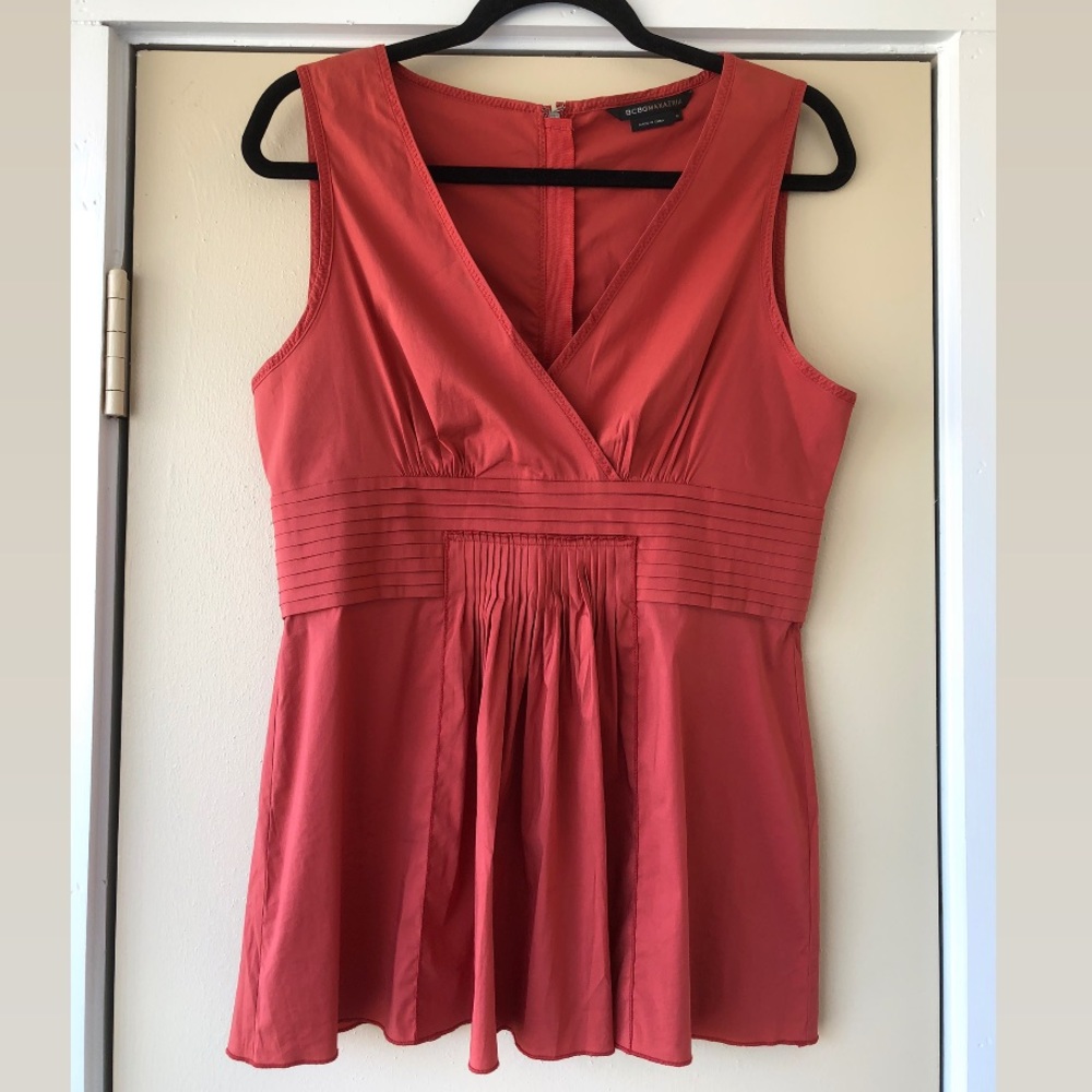 BCBG MaxAzria Sleeveless Top with Pleated Front
